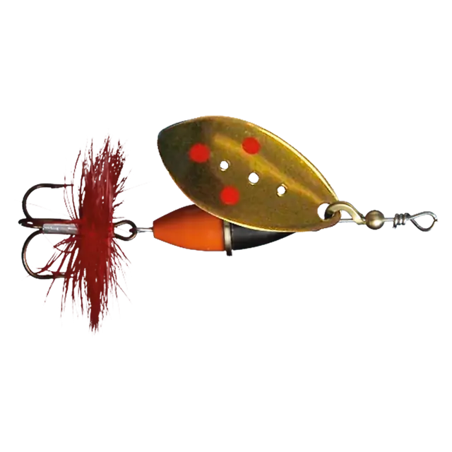 Myrans Wipp Spinner Gull / Røde Prikker 1 Myrans Wipp Spinner Gull / Røde Prikker