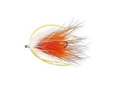 Unique Flies Marabou Worm #8 White/Orange Daiichi