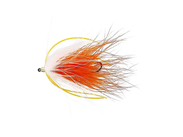 Unique Flies Marabou Worm #8 White/Orange Daiichi 1 Unique Flies Marabou Worm #8 White/Orange Daiichi
