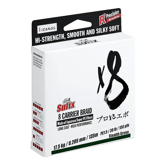Sufix X8 Braid Stealth Green 150m 15,5kg 1 Sufix X8 Braid Stealth Green 150m 15,5kg