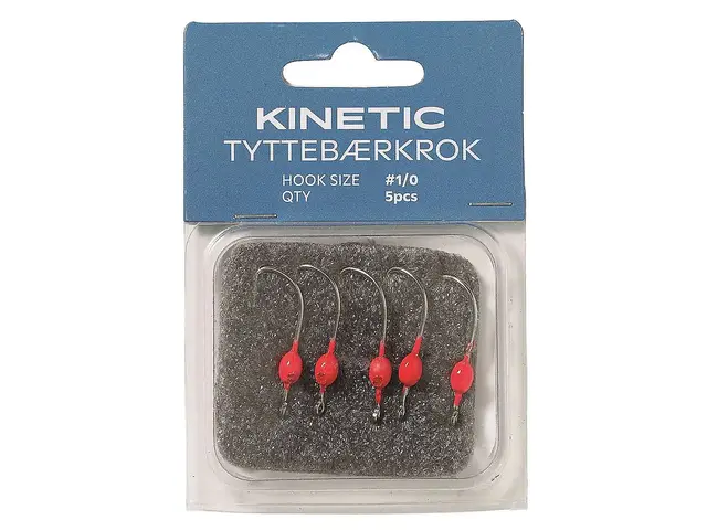 Kinetic Tyttebærkrok #1/0 Red 5pcs 1 Kinetic Tyttebærkrok #1/0 Red 5pcs