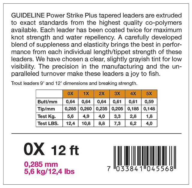 Guideline Power Strike 12' 3-Pack 3X 2 Guideline Power Strike 12' 3-Pack 3X - Bilde 2